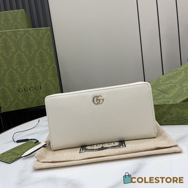 Colestore Gucci Wallet Long Leather White 19 x 10 x 2.5 cm - 1