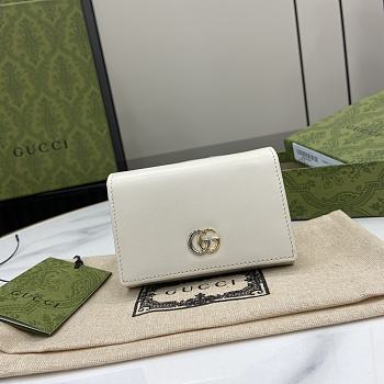 Colestore Gucci Wallet Leather White 7.5 x 11 x 2 cm