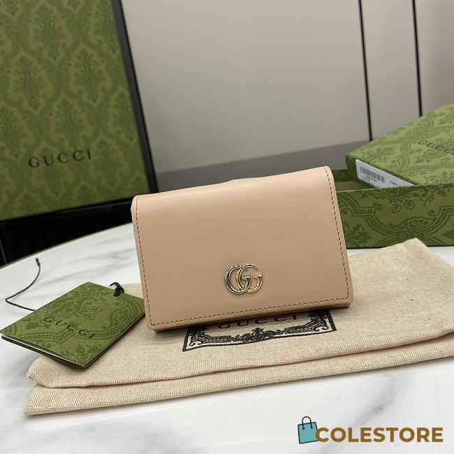 Colestore Gucci Wallet Leather Beige 7.5 x 11 x 2 cm - 1