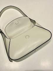 Colestore Prada Logo Plaque Foldover Top Shoulder Bag White 25 x 5.5 cm - 3