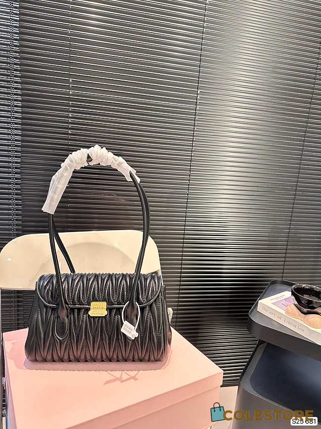 Colestore Miu Miu Matelassé Nappa Leather Shoulder Bag Women Black 28 x 17 cm  - 1