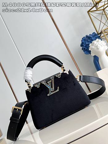 Colestore Louis Vuitton Mini Capucines Suede Black 21x14x8 cm
