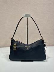 Colestore Prada Aimée large Re-Nylon and leather shoulder bag with padlock Black 34 x 19.5 x 10cm - 1