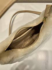 Colestore Prada Arqué Shearling and Leather Shoulder Bag Women White 22.5 x 18.5 x 6.5cm - 3