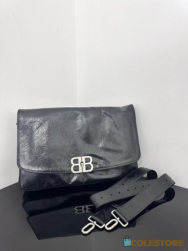 Colestore Balenciaga Women's Bb Soft Large Flap Bag in Black 36cm*23.8cm*3cm - 1