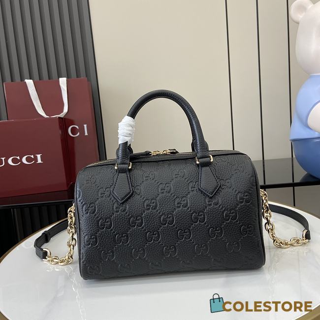 Colestore GUCCI GG Emblem Top Handle Bag Black 25.5 x 16 x 14 cm - 1