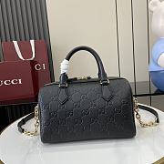 Colestore GUCCI GG Emblem Top Handle Bag Black 25.5 x 16 x 14 cm - 1