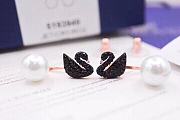 Colestore Swarovski Dancing Swan Earrings Black/ Silver  - 6