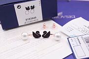Colestore Swarovski Dancing Swan Earrings Black/ Silver  - 5