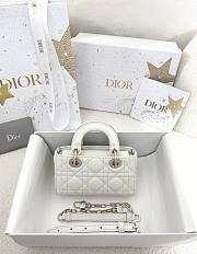 Colestore Dior D-Joy Micro Bag White Silver Hardware 16 x 9 x 5 cm - 5