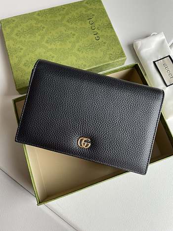 Colestore Gucci GG Marmont leather mini chain WOC Black 20x12.5x4cm