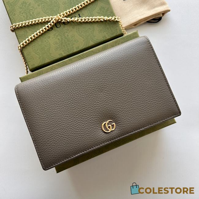 Colestore Gucci GG Marmont leather mini chain WOC Grey 20x12.5x4cm - 1
