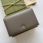 Colestore Gucci GG Marmont leather mini chain WOC Grey 20x12.5x4cm - 1