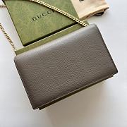 Colestore Gucci GG Marmont leather mini chain WOC Grey 20x12.5x4cm - 4
