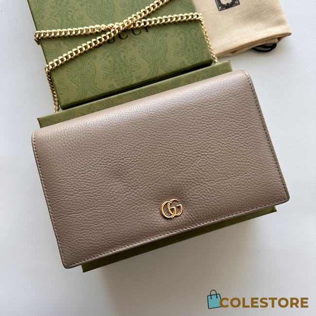 Colestore Gucci GG Marmont leather mini chain WOC Beige 20x12.5x4cm - 1