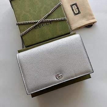 Colestore Gucci GG Marmont leather mini chain WOC White 20x12.5x4cm