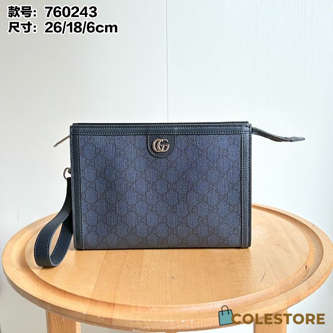 Colestore Gucci Ophidia Gg Supreme canvas pouch Navy 26x18x6cm - 1