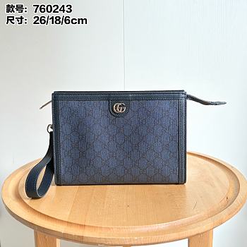 Colestore Gucci Ophidia Gg Supreme canvas pouch Navy 26x18x6cm