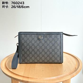 Colestore Gucci Ophidia Gg Supreme canvas pouch Black 26x18x6cm