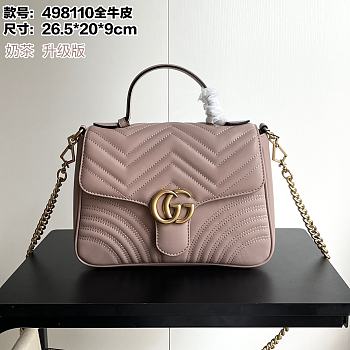 Colestore Gucci GG Marmont Top Handle Bag Beige 26.5x 20x 9cm
