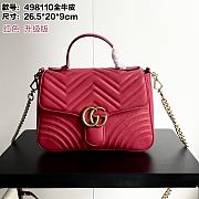 Colestore Gucci GG Marmont Top Handle Bag Red 26.5x 20x 9cm - 1