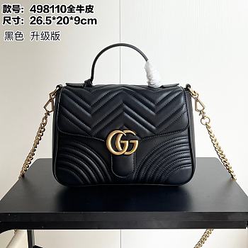 Colestore Gucci GG Marmont Top Handle Bag Black 26.5x 20x 9cm