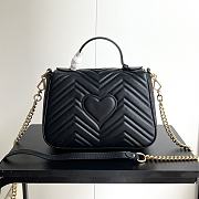 Colestore Gucci GG Marmont Top Handle Bag Black 26.5x 20x 9cm - 5