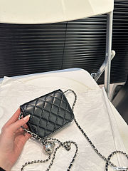 Colestore Chanel 21S Camelia Card Holder w/ Chain Black 12 x 10 cm - 4