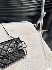 Colestore Chanel 21S Camelia Card Holder w/ Chain Black 12 x 10 cm - 3