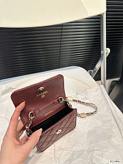 Colestore Chanel 21S Camelia Card Holder w/ Chain Rouge 12 x 10 cm - 5