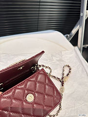 Colestore Chanel 21S Camelia Card Holder w/ Chain Rouge 12 x 10 cm - 4
