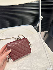 Colestore Chanel 21S Camelia Card Holder w/ Chain Rouge 12 x 10 cm - 3