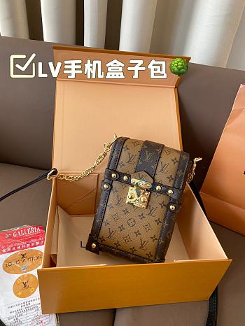 Colestore Louis Vuitton Pochette Trunk Verticale Monogram Brown 12 x 18 cm