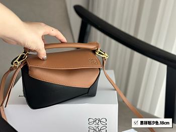 Colestore Loewe Mini Puzzle Bag Black And Brown 18 x 11 cm