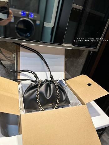 Colestore Loewe Flamenco purse in mellow nappa lambskin Black 14*5*17cm