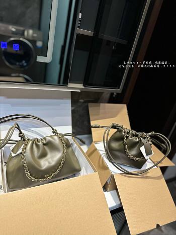 Colestore Loewe Flamenco purse in mellow nappa lambskin Green 29*9*19cm