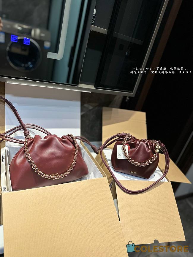 Colestore Loewe Flamenco purse in mellow nappa lambskin Rouge 14*5*17cm - 1