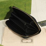 Colestore Gucci Animalier Leather Zip Around Wallet - Black 19 x 10 cm - 4