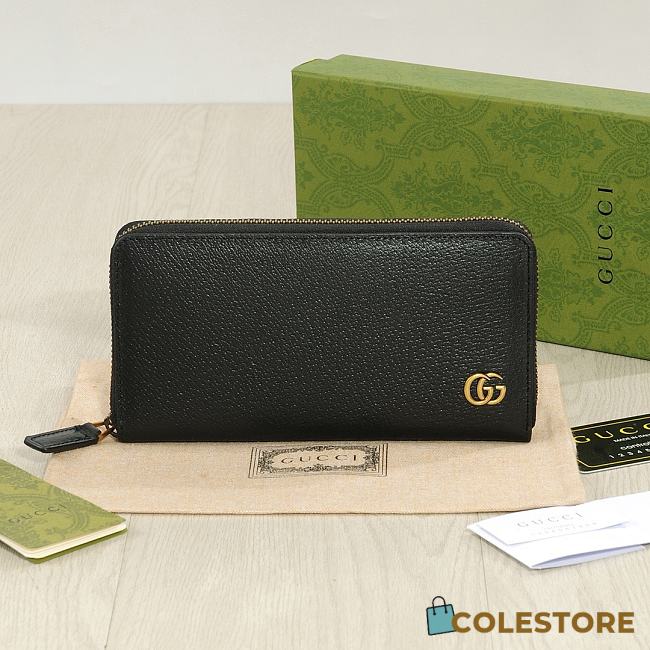 Colestore Gucci Animalier Leather Zip Around Wallet - Pink 19 x 10 cm - 1