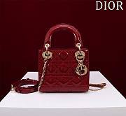 Colestore Dior Lady Mini Bag Cherry Red Patent Cannage Calfskin 17 x 15 x 7 cm - 1