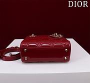 Colestore Dior Lady Mini Bag Cherry Red Patent Cannage Calfskin 17 x 15 x 7 cm - 6