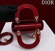 Colestore Dior Lady Mini Bag Cherry Red Patent Cannage Calfskin 17 x 15 x 7 cm - 5
