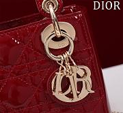 Colestore Dior Lady Mini Bag Cherry Red Patent Cannage Calfskin 17 x 15 x 7 cm - 3