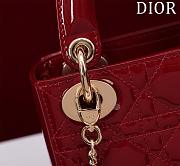 Colestore Dior Lady Mini Bag Cherry Red Patent Cannage Calfskin 17 x 15 x 7 cm - 2