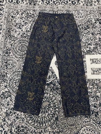 Colestore Louis Vuitton Embroidered Denim Pants 1AFX90