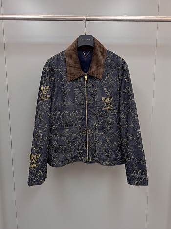 Colestore Louis Vuitton Embroidered Denim Workwear Jacket 1AFWXM