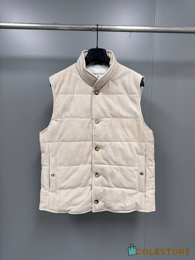 Colestore Brunello Cucinelli Suede down vest White 242M0PCL2013 - 1