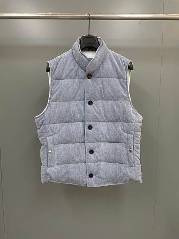 Colestore Brunello Cucinelli Suede down vest Grey 242M0PCL2013