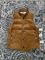 Colestore Brunello Cucinelli Suede down vest Brown 242M0PCL2013 - 1