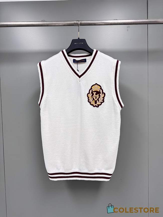 Colestore Louis Vuitton Embellished Wool Vest White 1AGJGW - 1